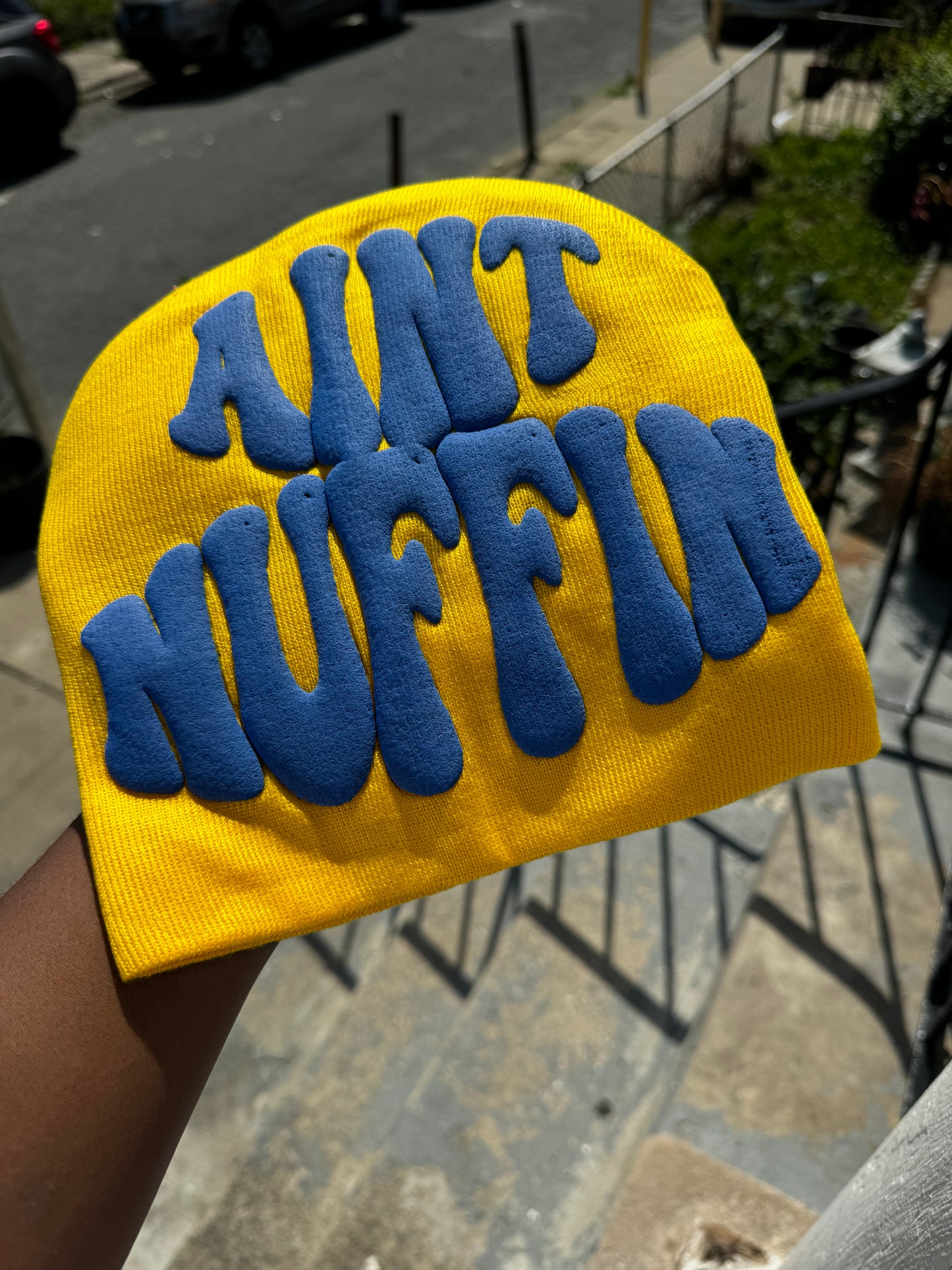 Yellow & blue ain’t nuffin beanie