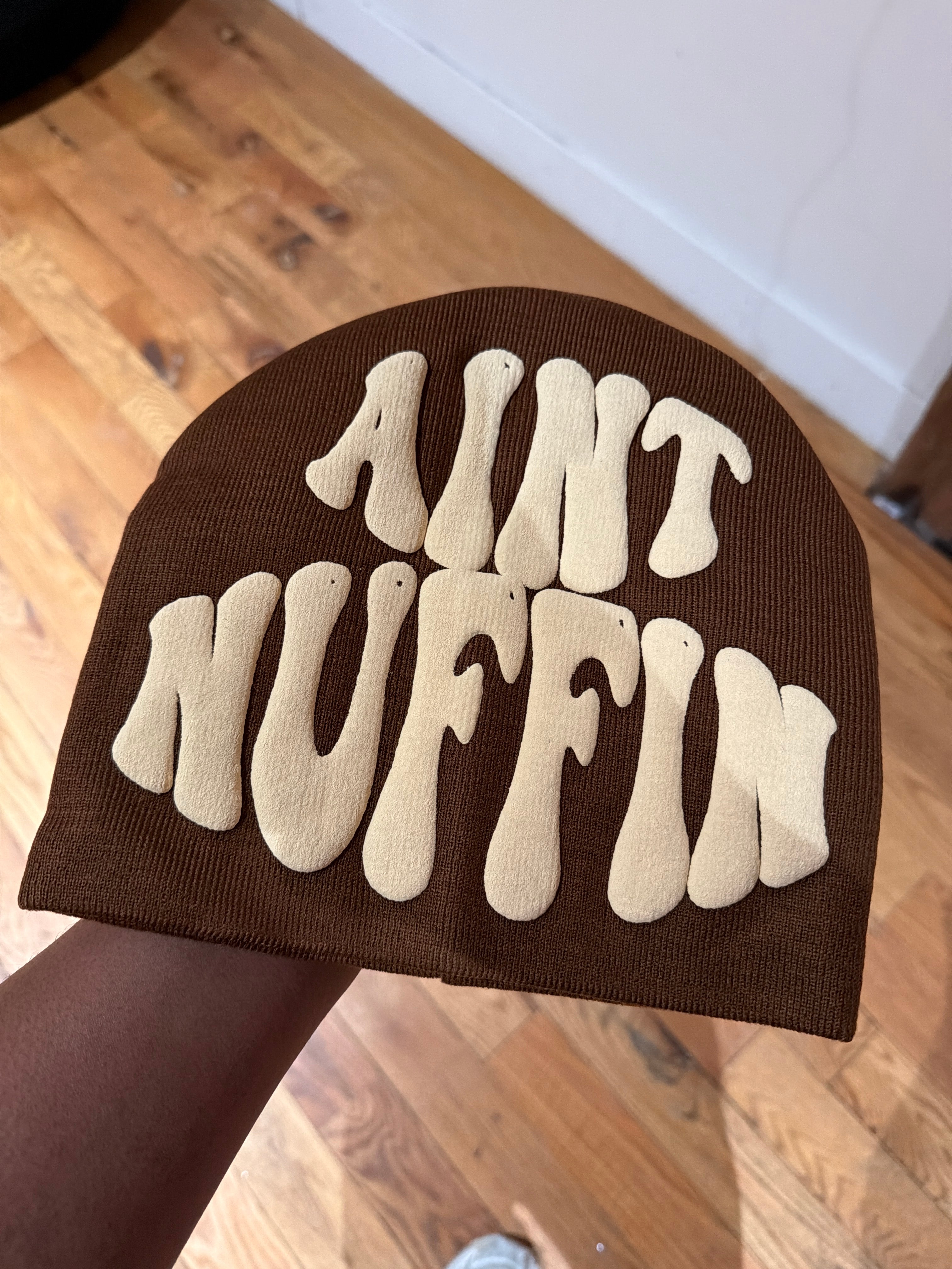 AINT NUFFIN  BROWN AND TAN  BEANIE