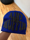 AINT NUFFIN  BLUE AND BLACK  BEANIE