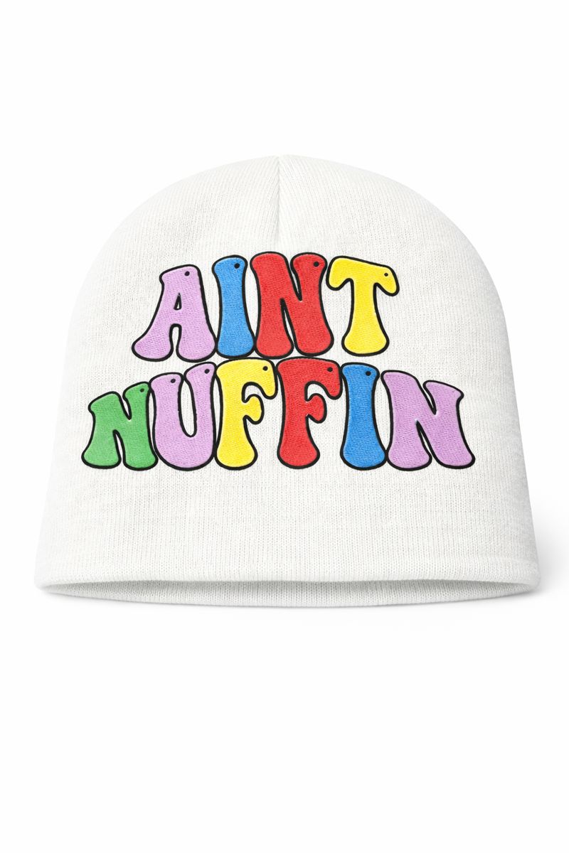 WHITE  RAINBOW BEANIE