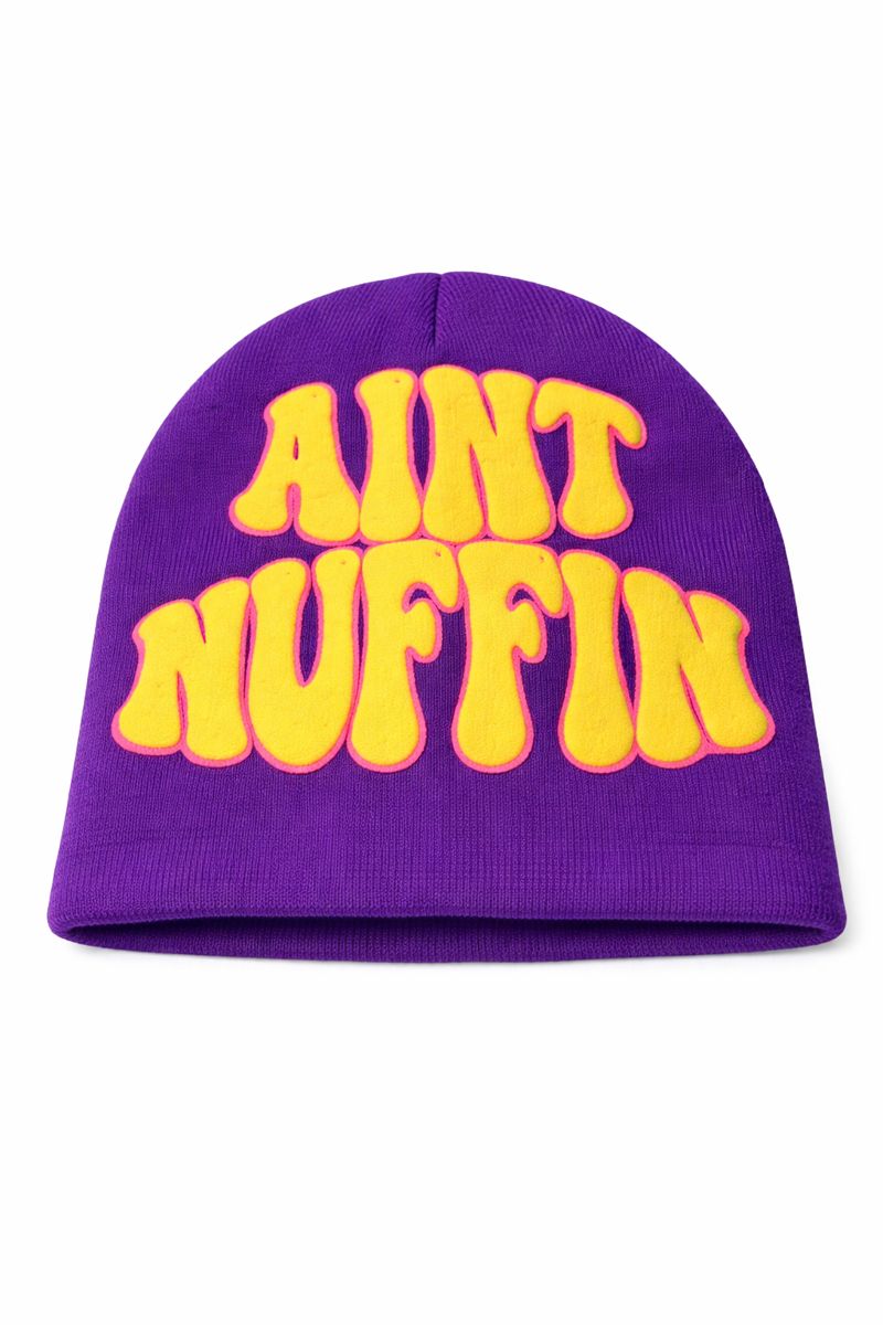AINT NUFFIN OUTLINE BEANIE PURPLE