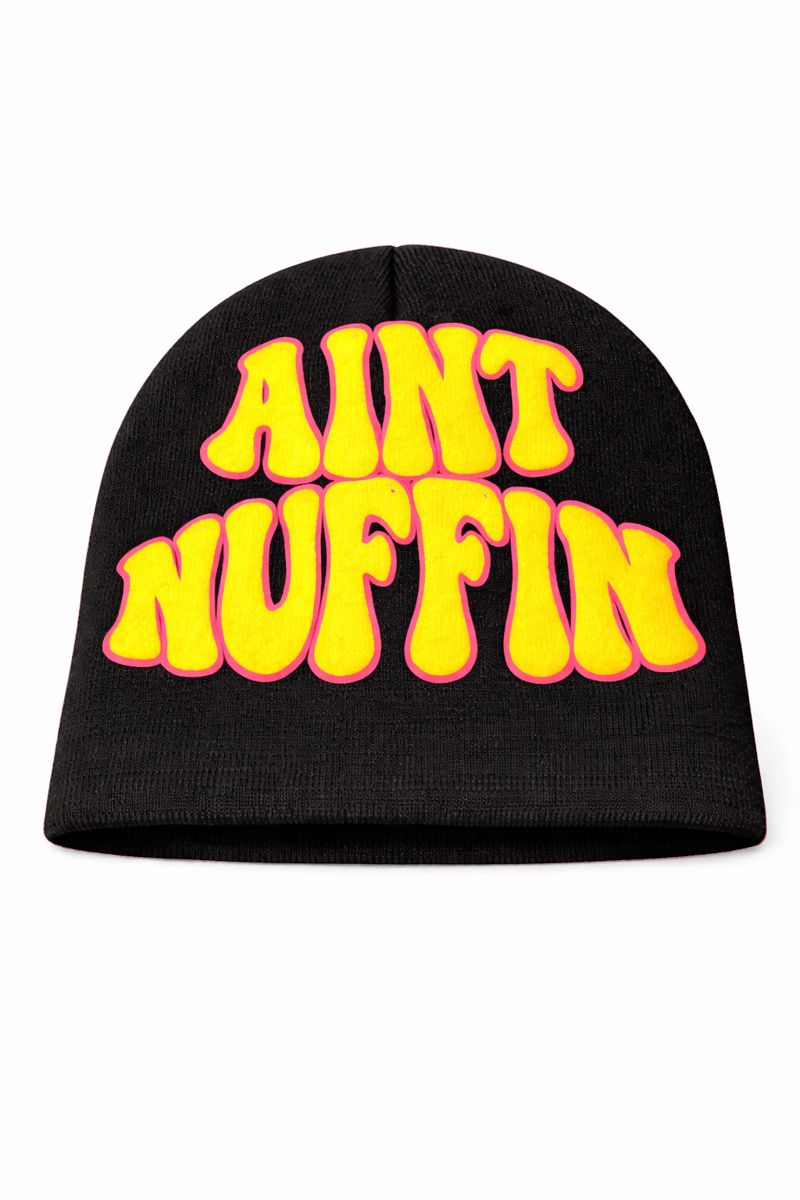 AINT NUFFIN OUTLINE BEANIE BLACK