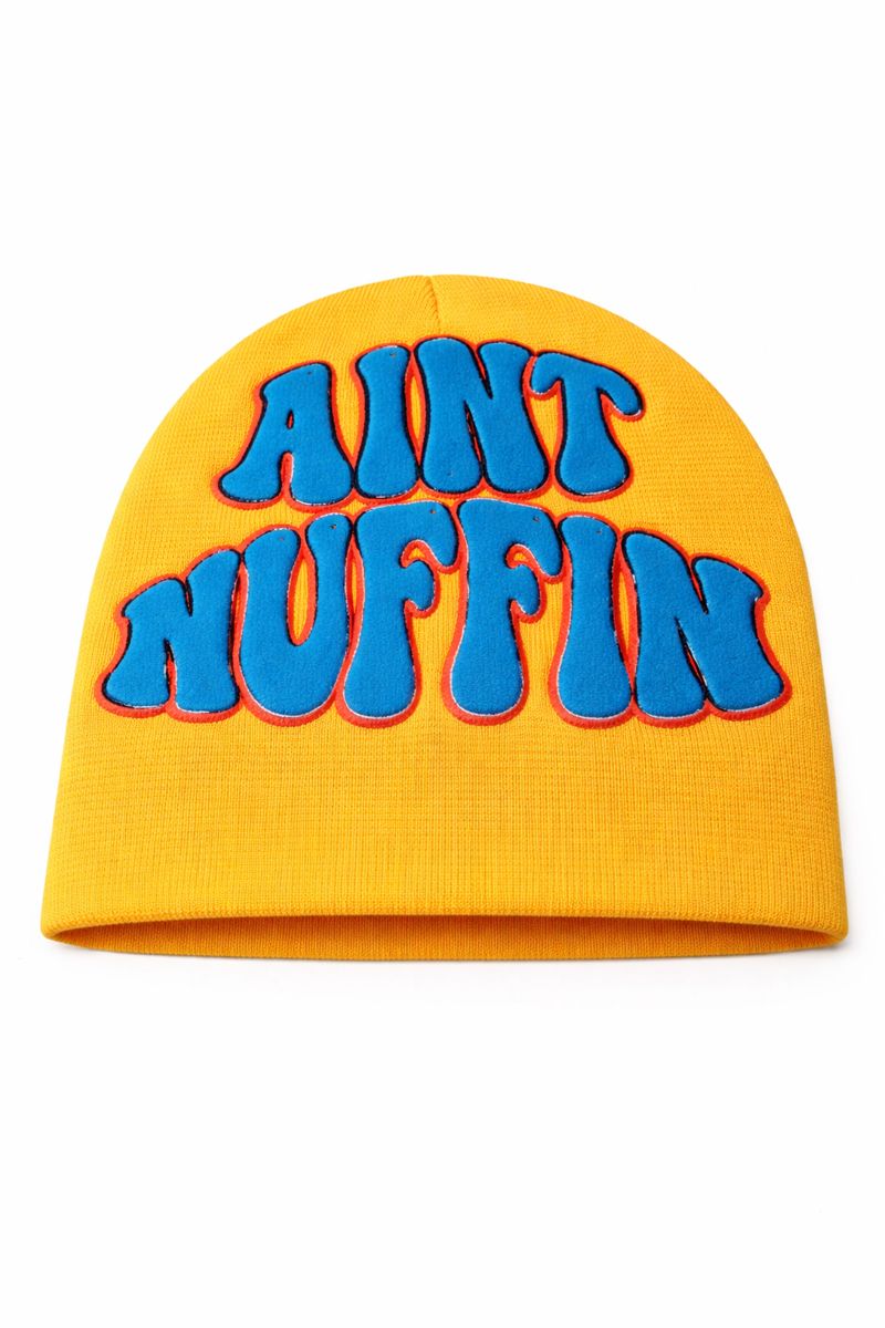 AINT NUFFIN OUTLINE BEANIE YELLOW