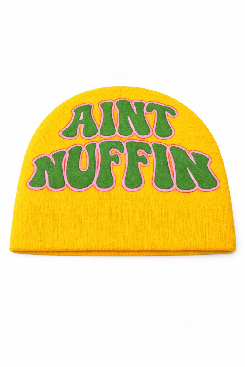 AINT NUFFIN OUTLINE BEANIE YELLOW