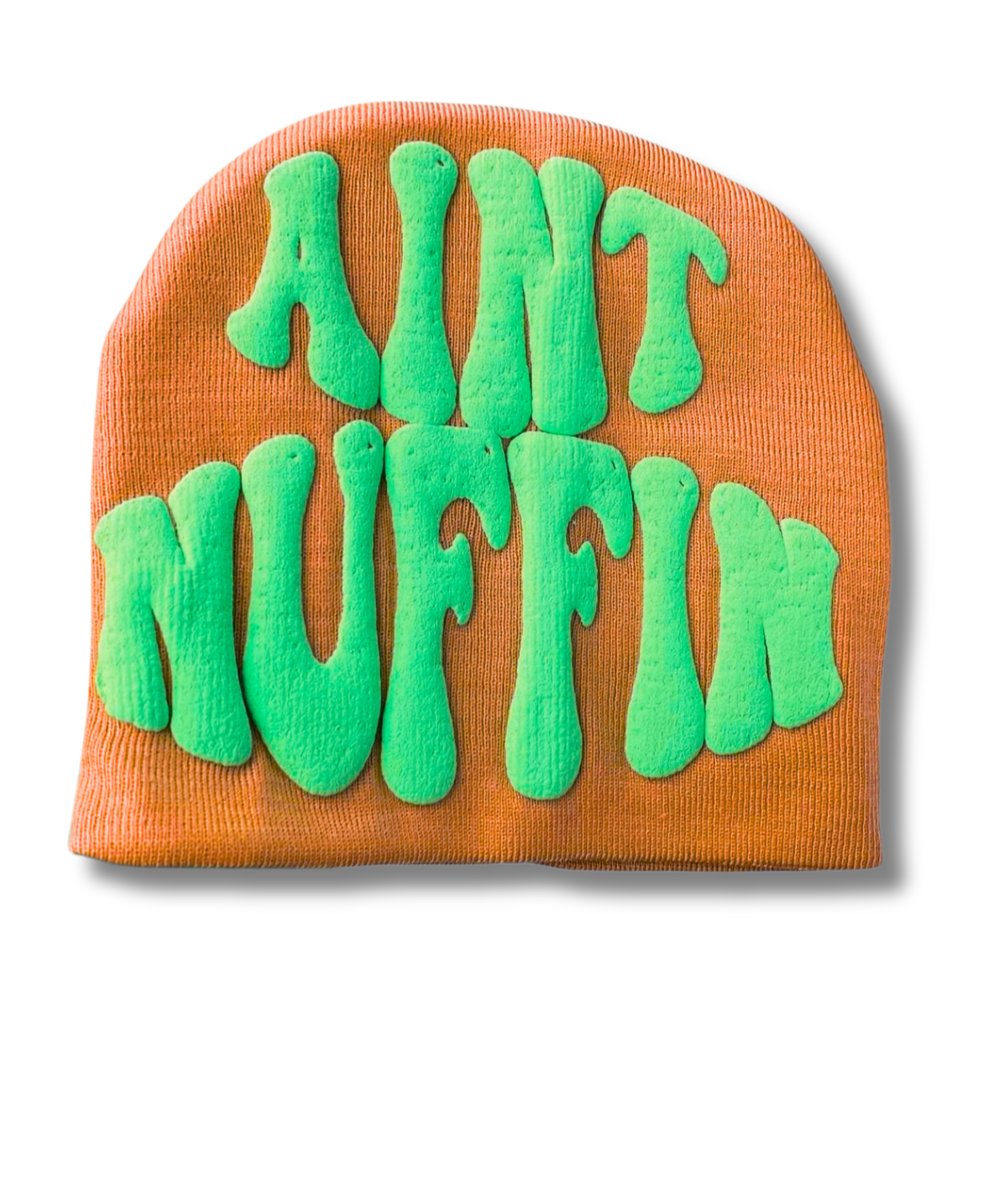 AINT NUFFIN  ORANGE AND GREEN  BEANIE