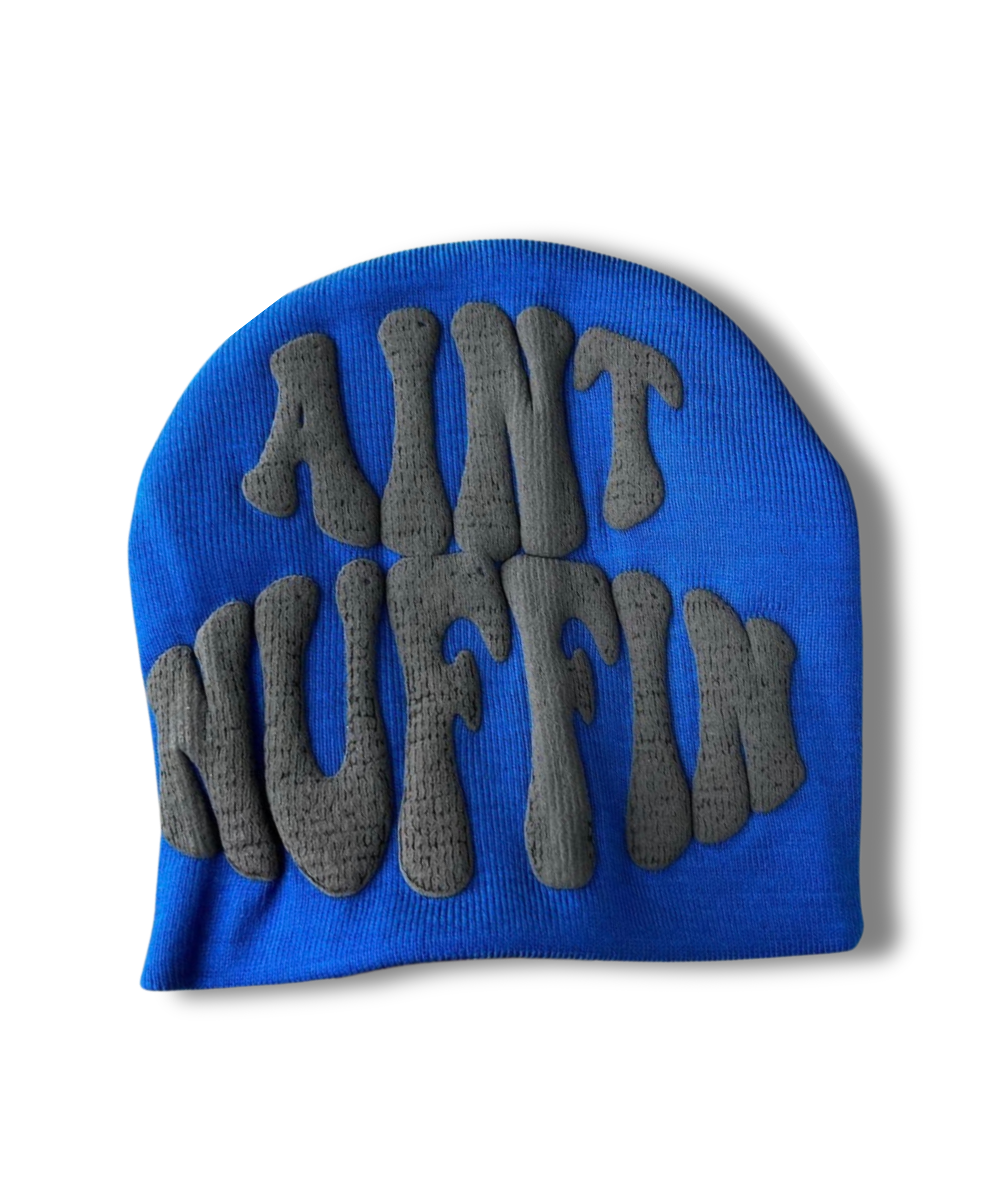 AINT NUFFIN  BLUE AND BLACK  BEANIE